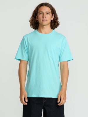 Men's Solid Short Sleeve Shirt Pocket Tee